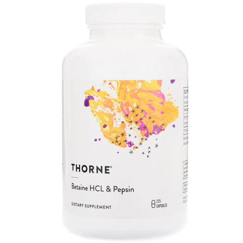 Thorne: Betaine HCL + Pepsin - 225 caps