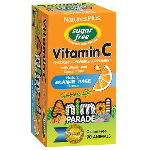 Nature's Plus: Animal Parade Sugar Free Vitamin C Children's Chewable - Orange Juice Flavor