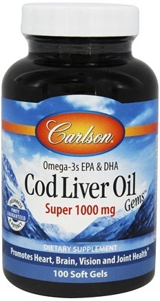 Carlson: Cod Liver Oil Super 100 softgels 1000mg